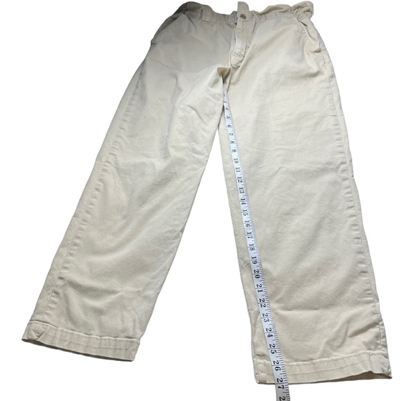 MOTHER High Paper Bag Waist Khaki Tan Pants Size 31 Yo-yo Ruffle Greaser Ankle - Picture 12 of 13
